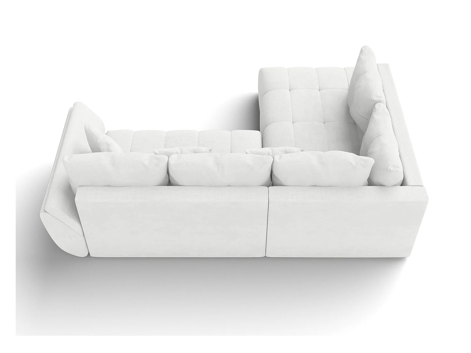 AX LIVING Canapé avec fonction lit Corleone blanc canapé d'angle 266cm