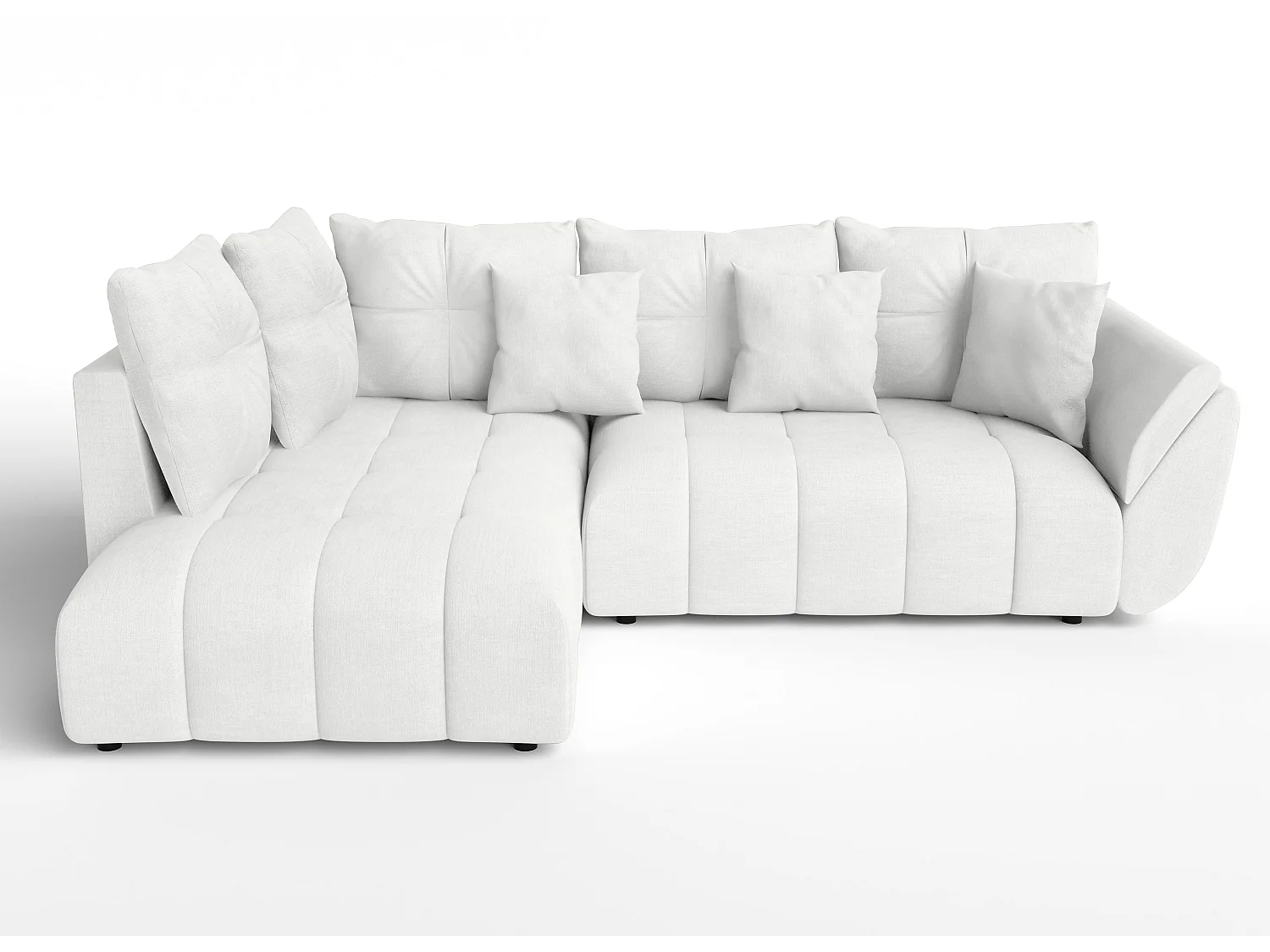 AX LIVING Couch mit Bettfunktion Corleone weiße Eckcouch in L Form