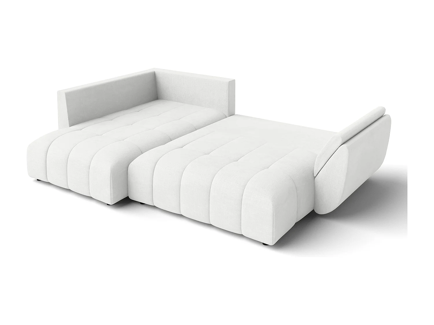 AX LIVING Couch mit Bettfunktion Corleone weiße Eckcouch in L Form