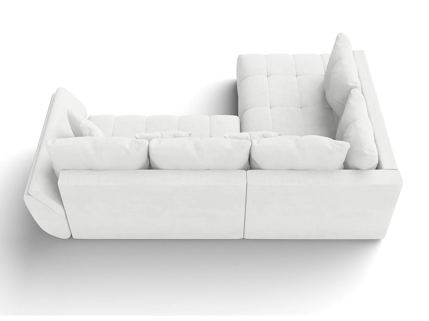 AX LIVING Couch mit Bettfunktion Corleone weiße Eckcouch in L Form
