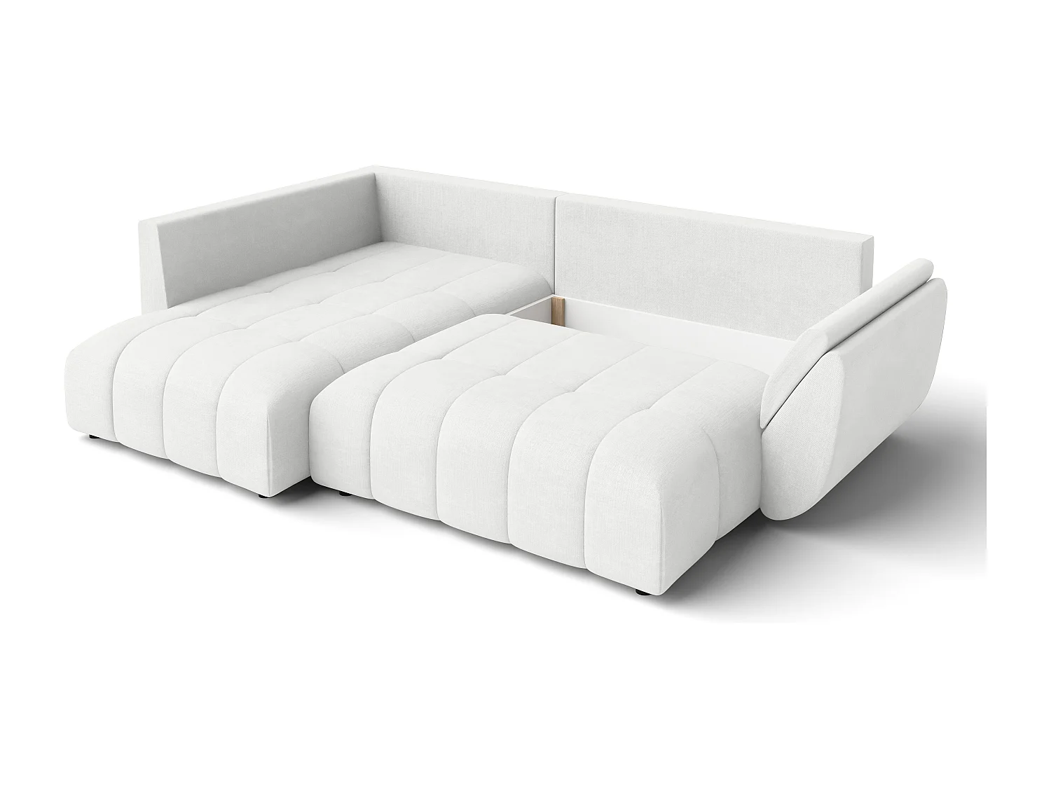 AX LIVING Couch mit Bettfunktion Corleone weiße Eckcouch in L Form
