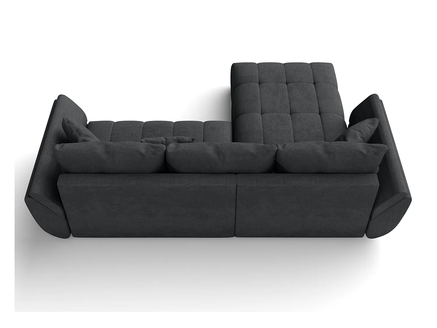 AX LIVING L Form Ecksofa dunkelgrau Verciani Schlaffunktion Bettkasten