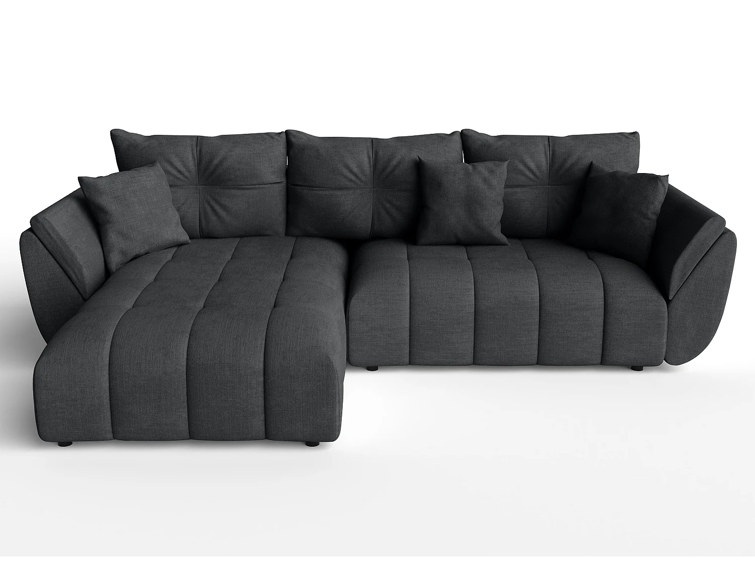 AX LIVING L Form Ecksofa dunkelgrau Verciani Schlaffunktion Bettkasten