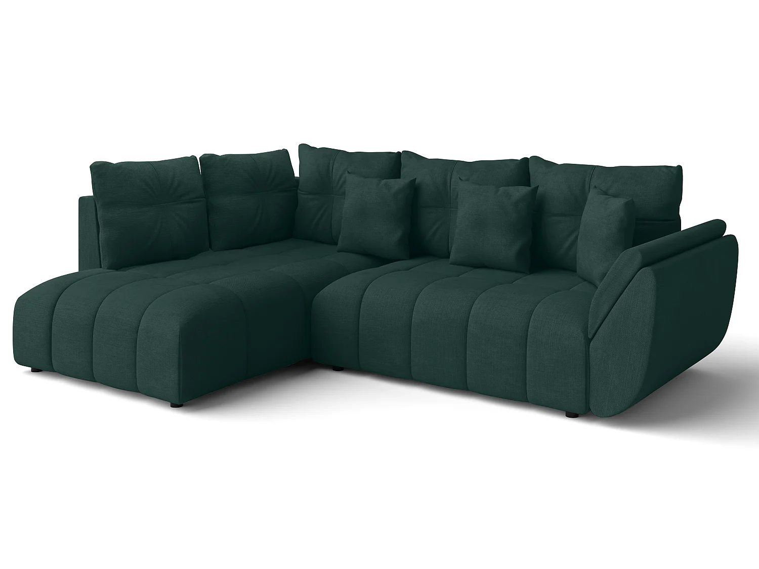 AX LIVING Couch mit Bettfunktion Ecksofa grün Corleone in L Form 268cm