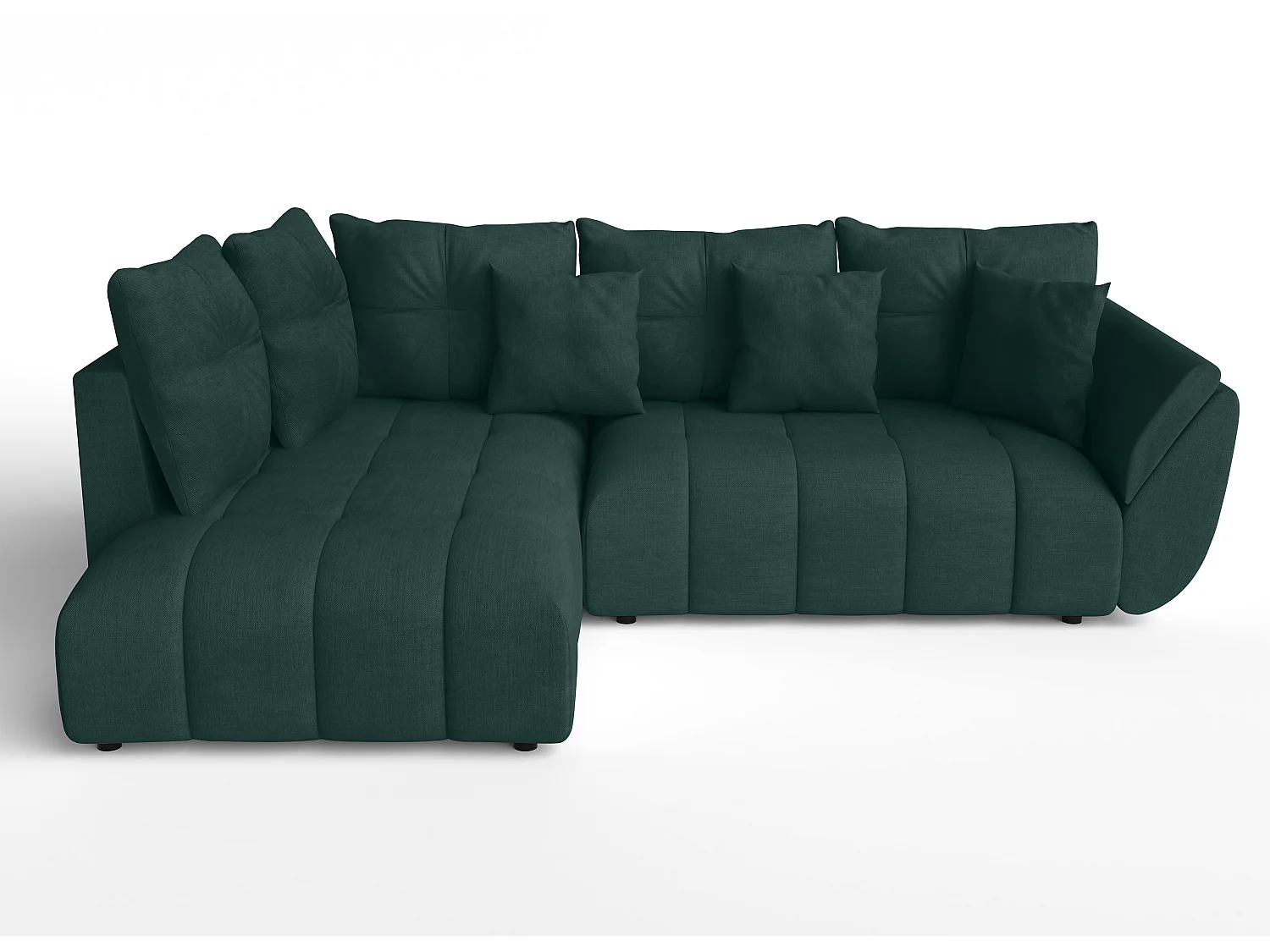 AX LIVING Couch mit Bettfunktion Ecksofa grün Corleone in L Form 268cm
