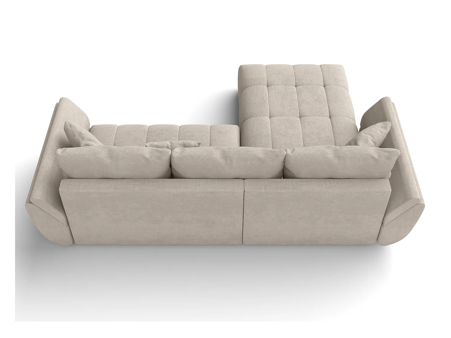 AX LIVING L Form hellbraune Ecksofa Verciani Schlaffunktion Bettkasten