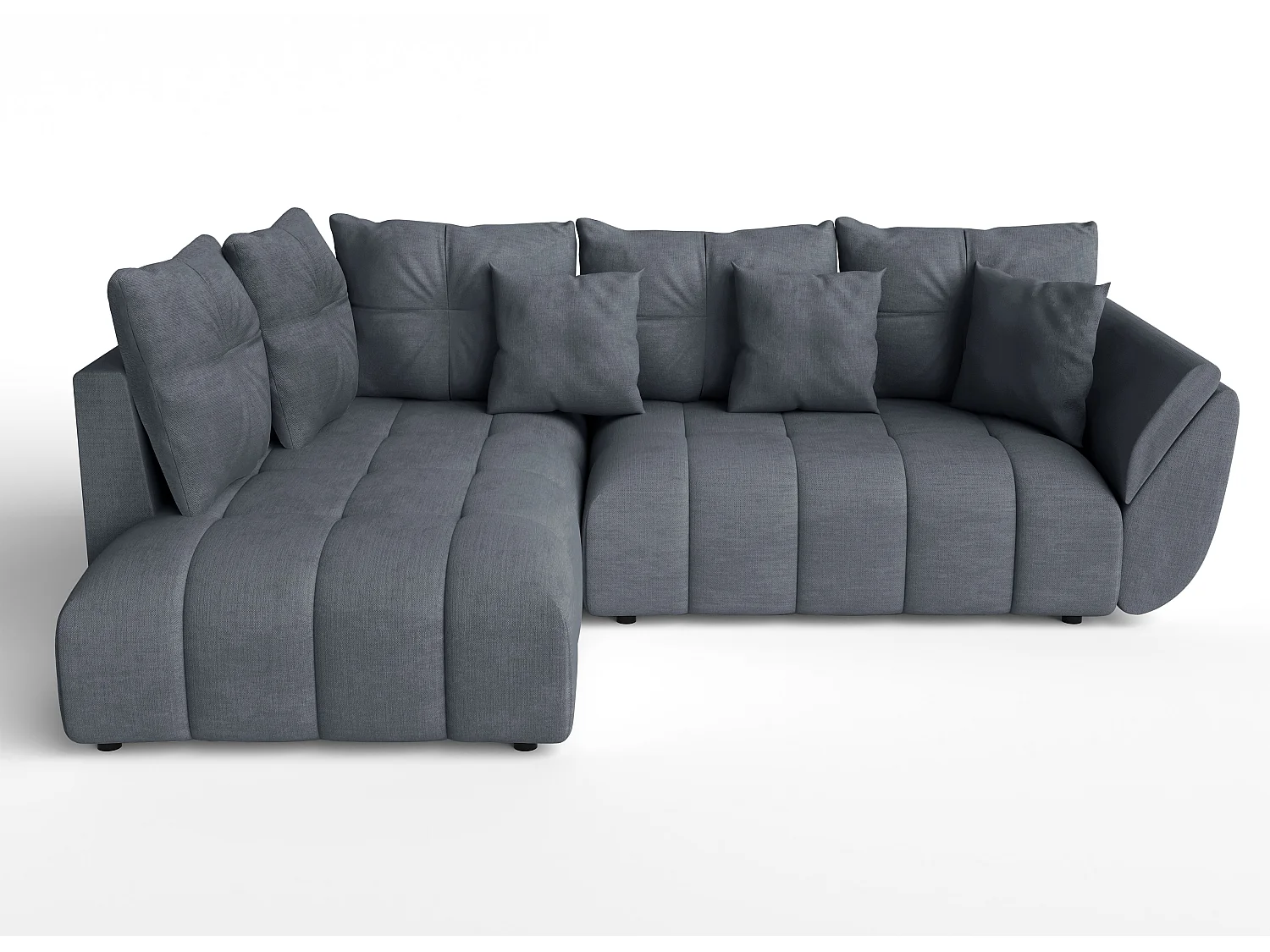 AX LIVING Couch mit Bettfunktion Corleone Ecksofa grau in L Form 266cm