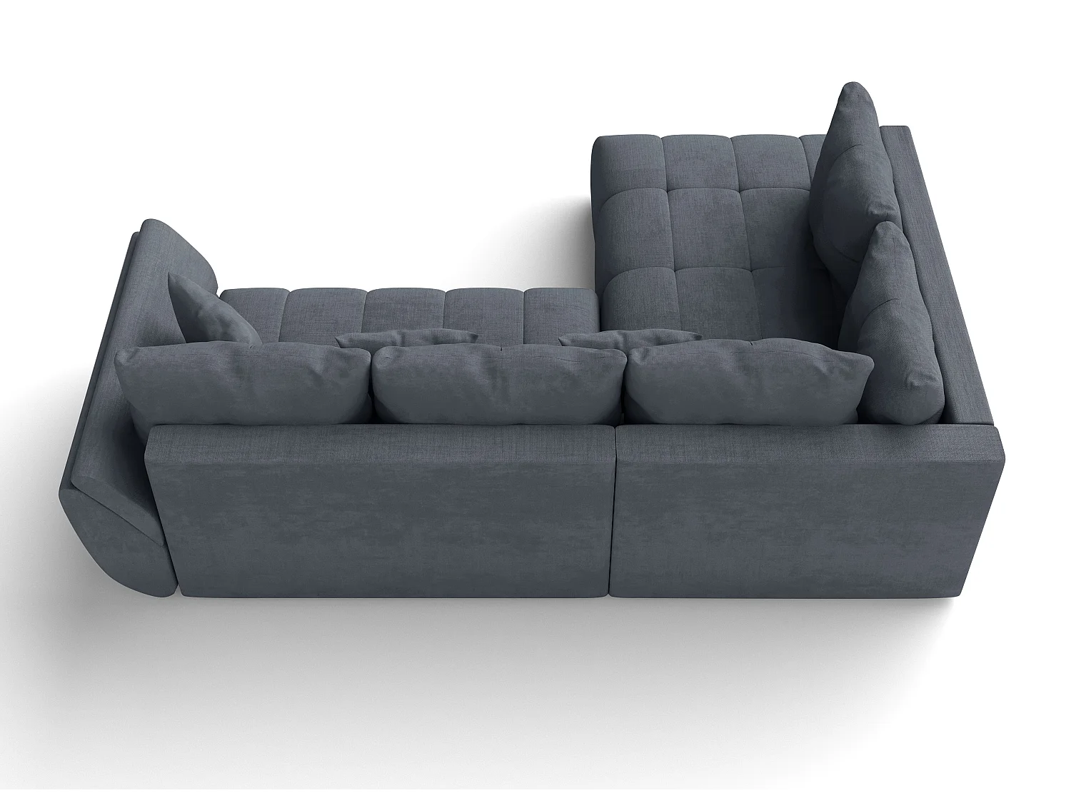 AX LIVING Couch mit Bettfunktion Corleone Ecksofa grau in L Form 266cm