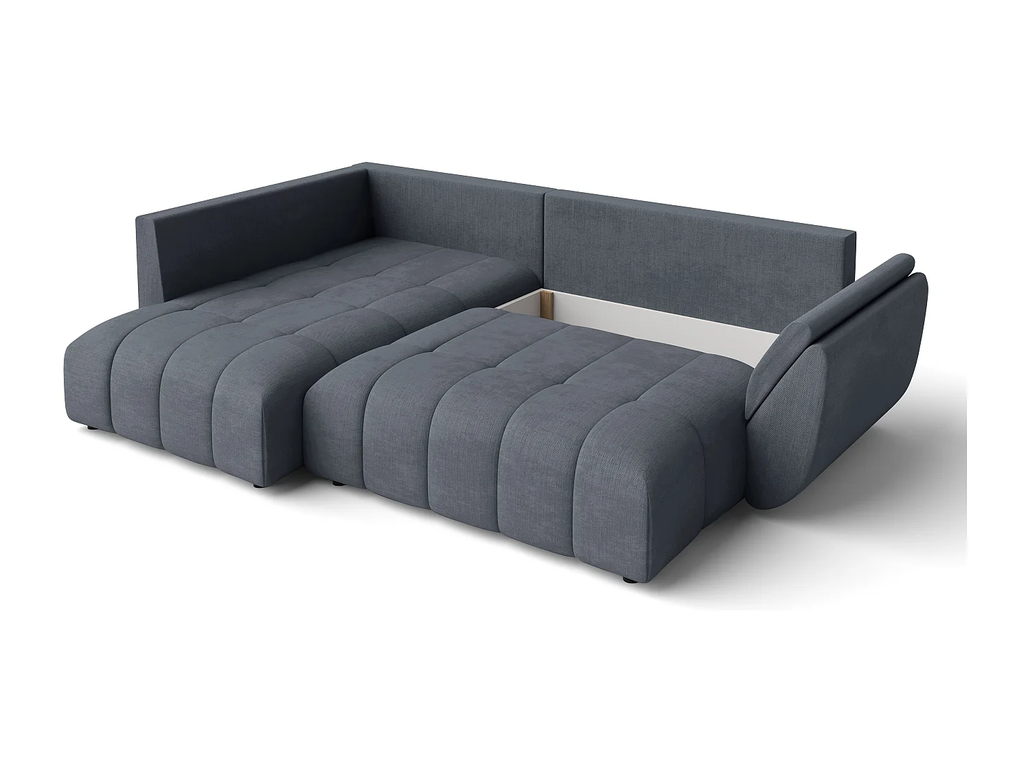 AX LIVING Couch mit Bettfunktion Corleone Ecksofa grau in L Form 266cm