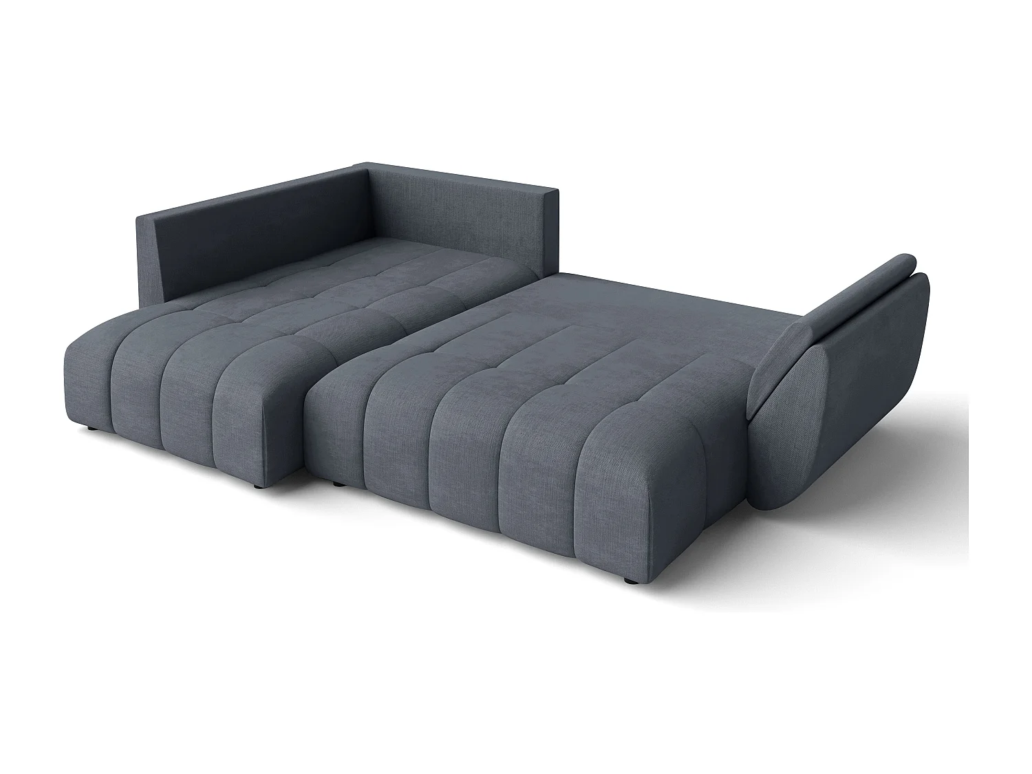 AX LIVING Couch mit Bettfunktion Corleone Ecksofa grau in L Form 266cm