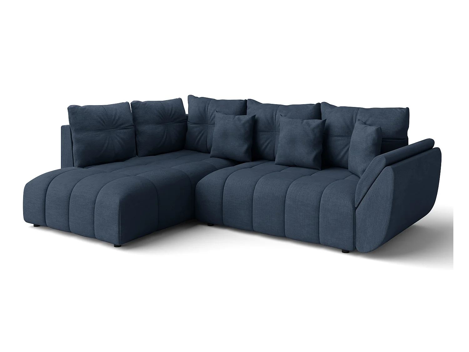 AX LIVING Canapé avec fonction lit canapé d'angle bleu Corleone 266cm