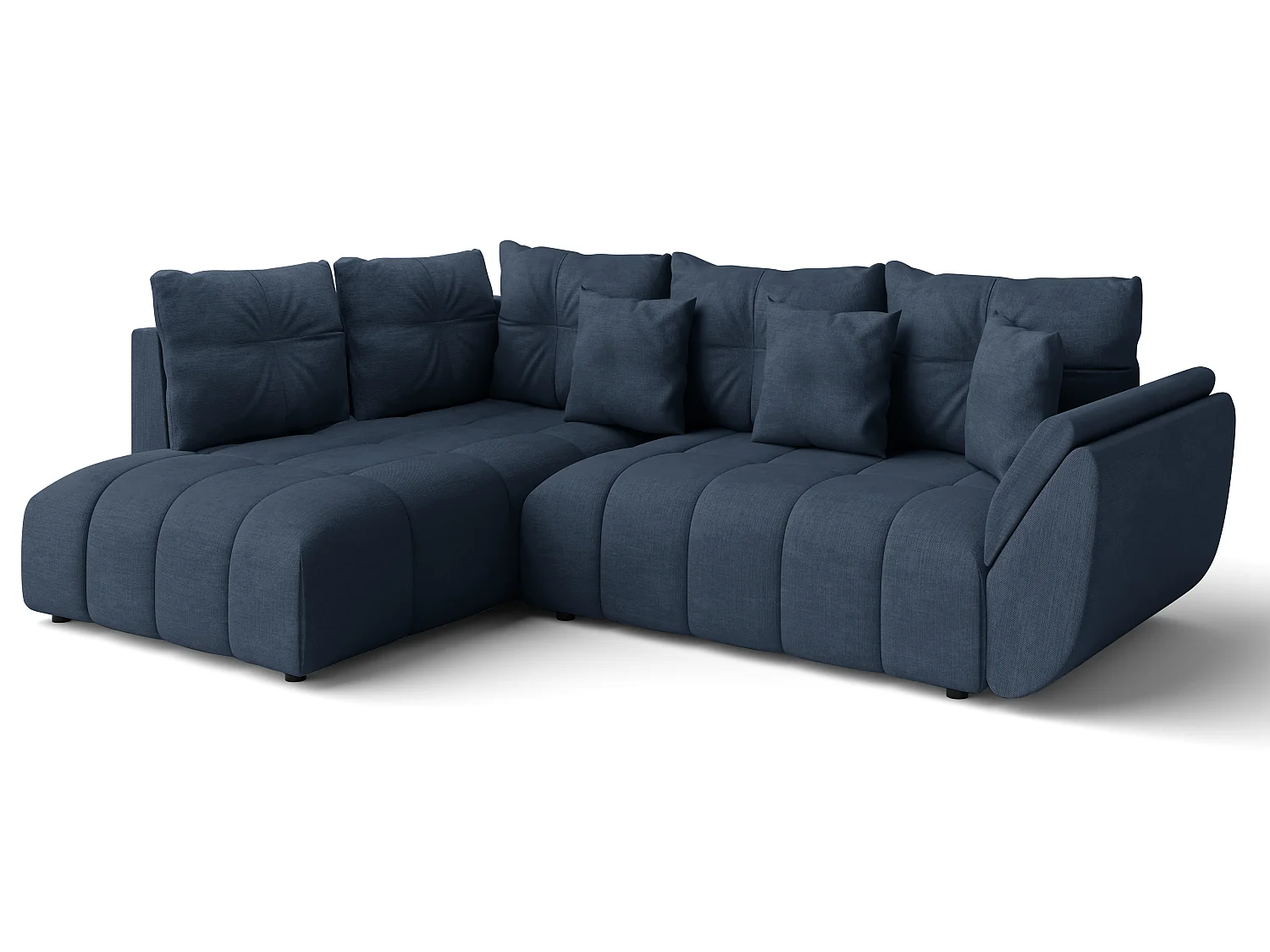 AX LIVING Couch mit Bettfunktion Eckcouch blau Corleone in L Form 266