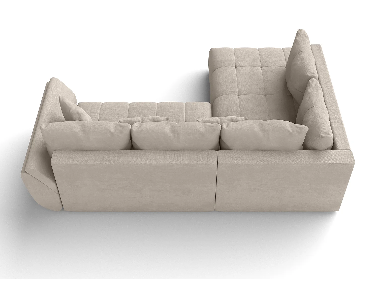 AX LIVING Couch mit Bettfunktion Corleone hellbraune Ecksofa in L Form
