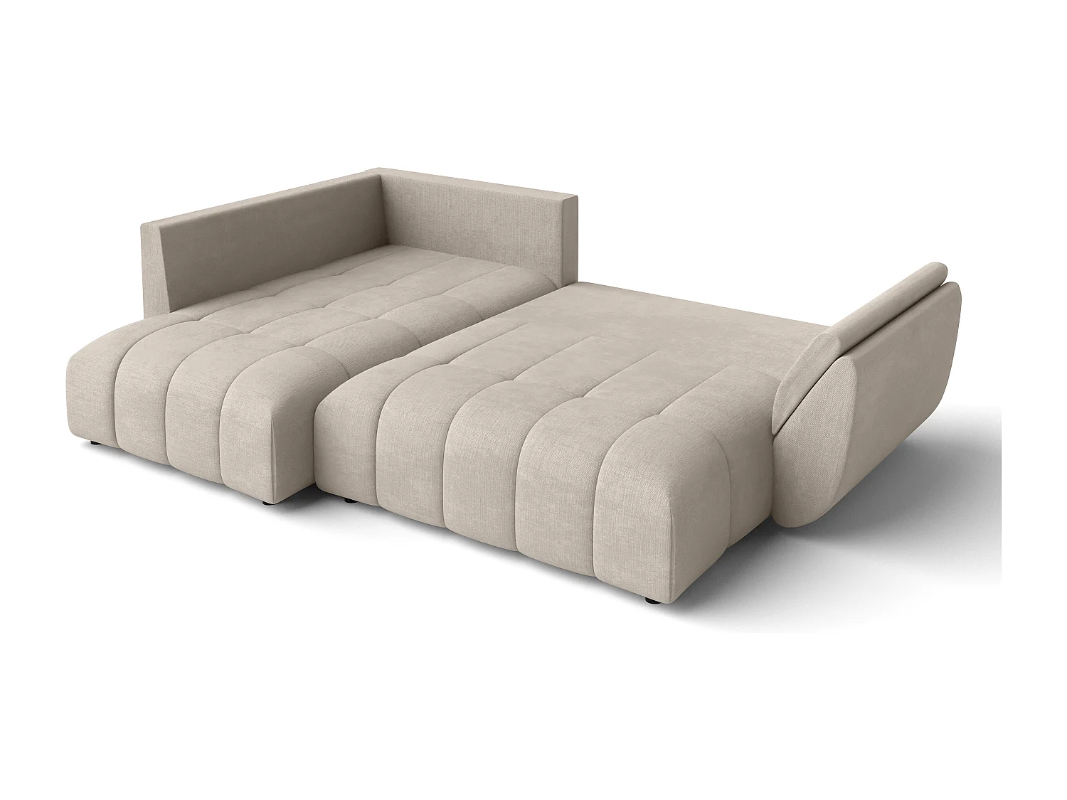 AX LIVING Couch mit Bettfunktion Corleone hellbraune Ecksofa in L Form