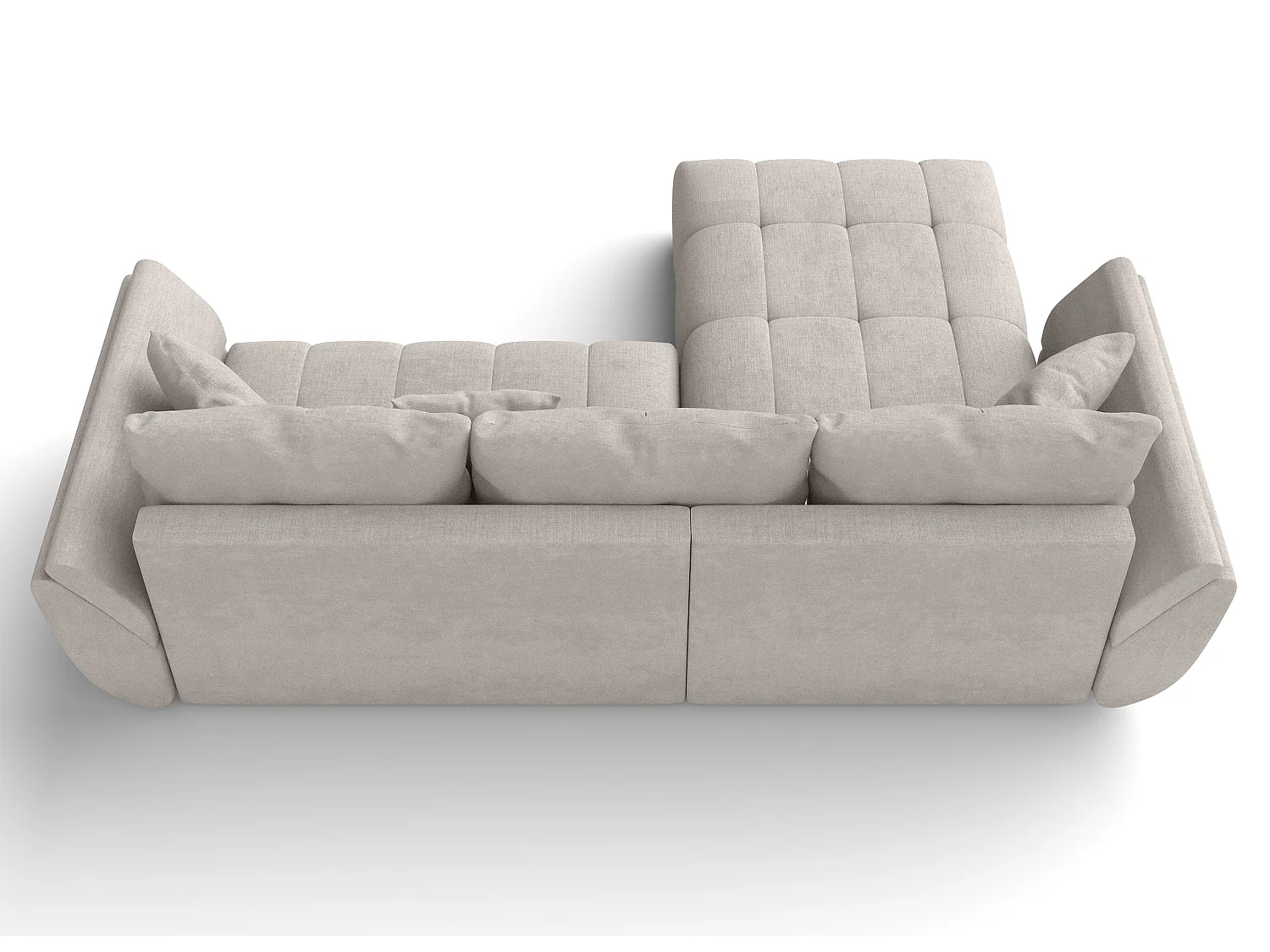 AX LIVING L Form Couch in Beige Verciani Schlaffunktion Bettkasten 266