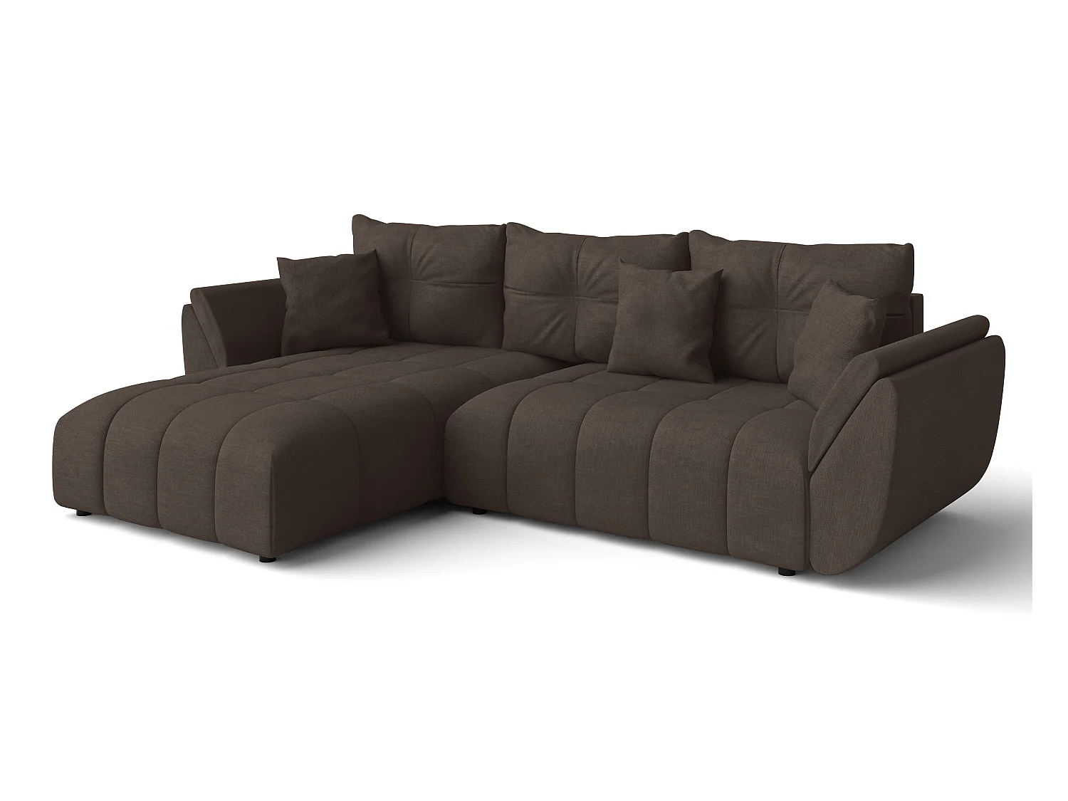 AX LIVING L Form braune Ecksofa Verciani Schlaffunktion Bettkasten 266