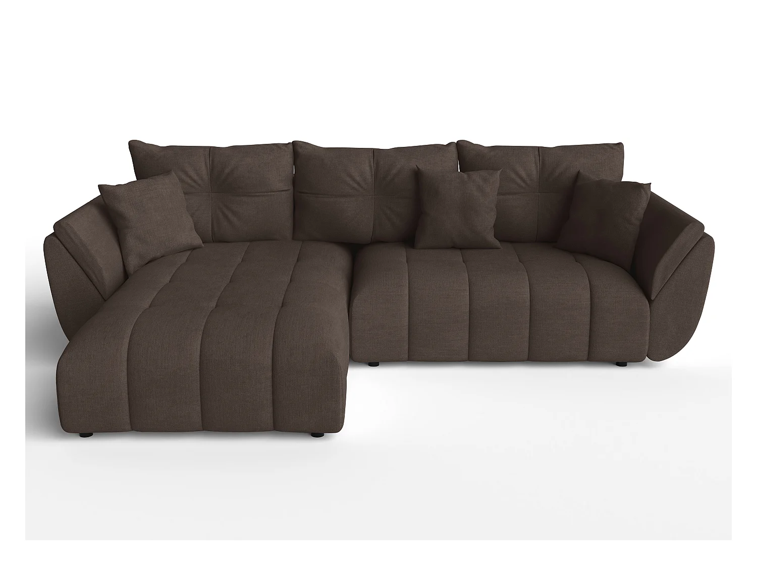 AX LIVING L Form braune Ecksofa Verciani Schlaffunktion Bettkasten 266