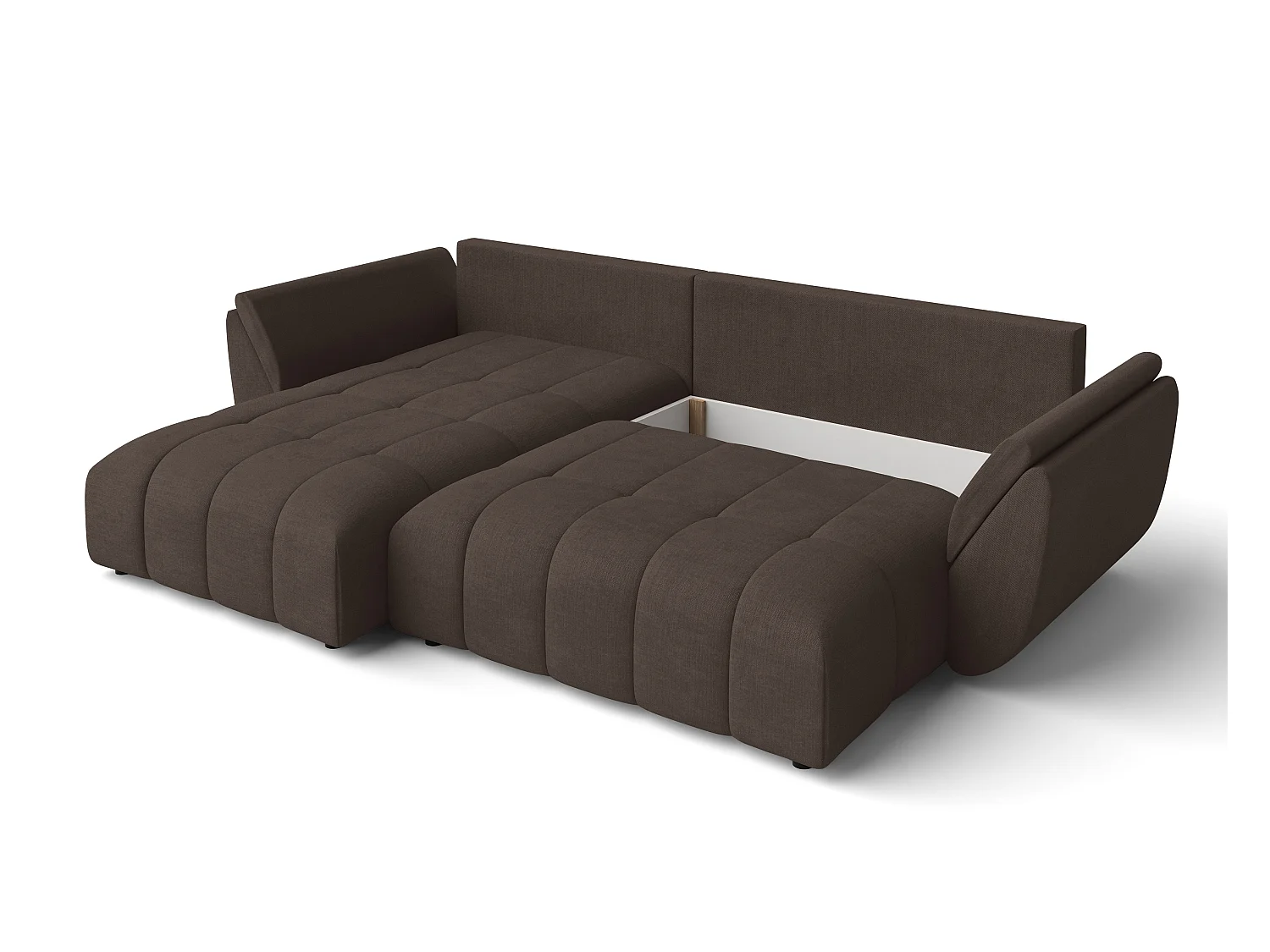 AX LIVING L Form braune Ecksofa Verciani Schlaffunktion Bettkasten 266
