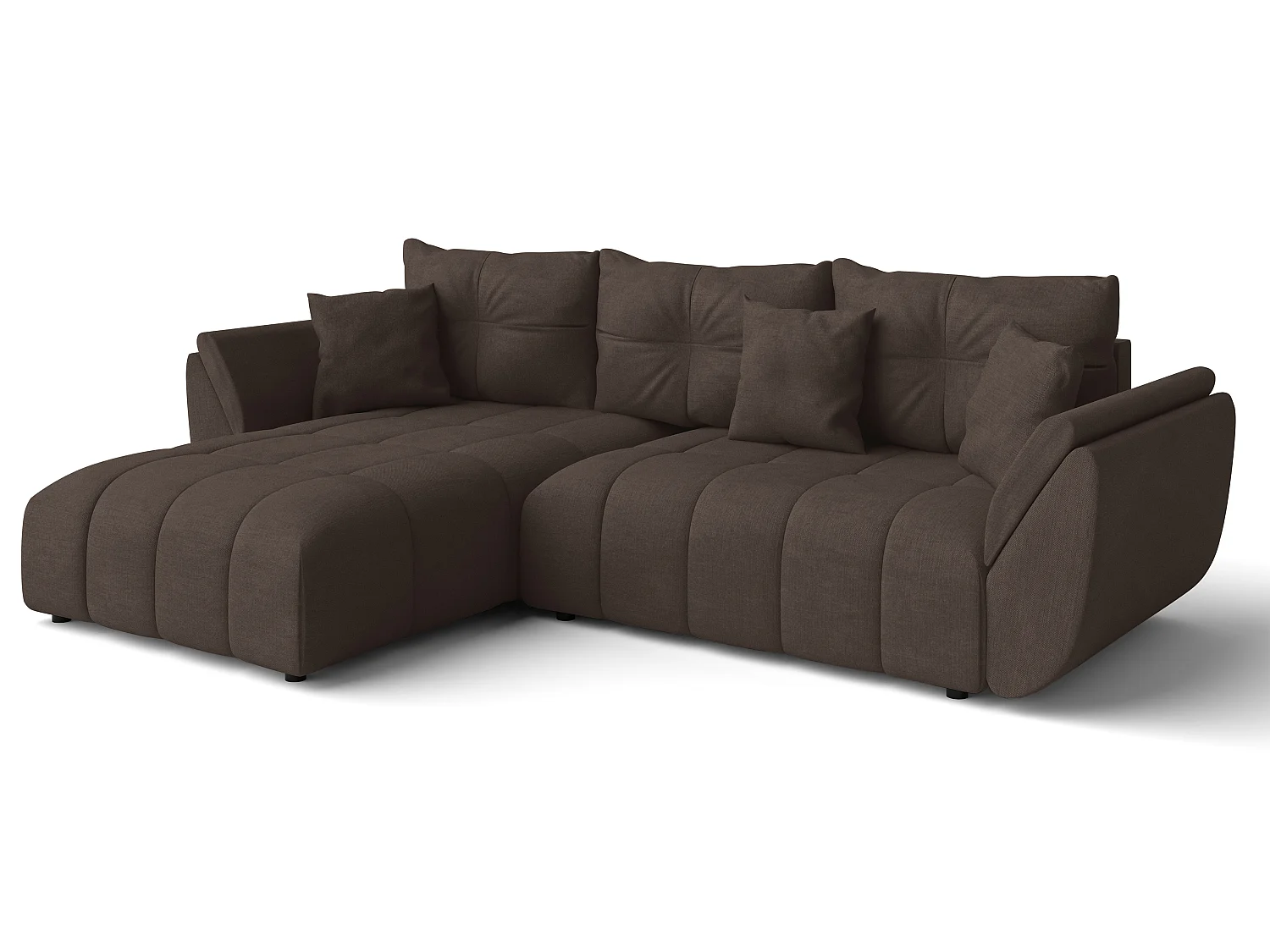 AX LIVING L Form braune Ecksofa Verciani Schlaffunktion Bettkasten 266