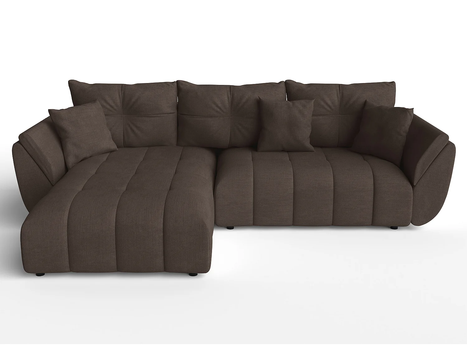 AX LIVING L Form braune Ecksofa Verciani Schlaffunktion Bettkasten 280