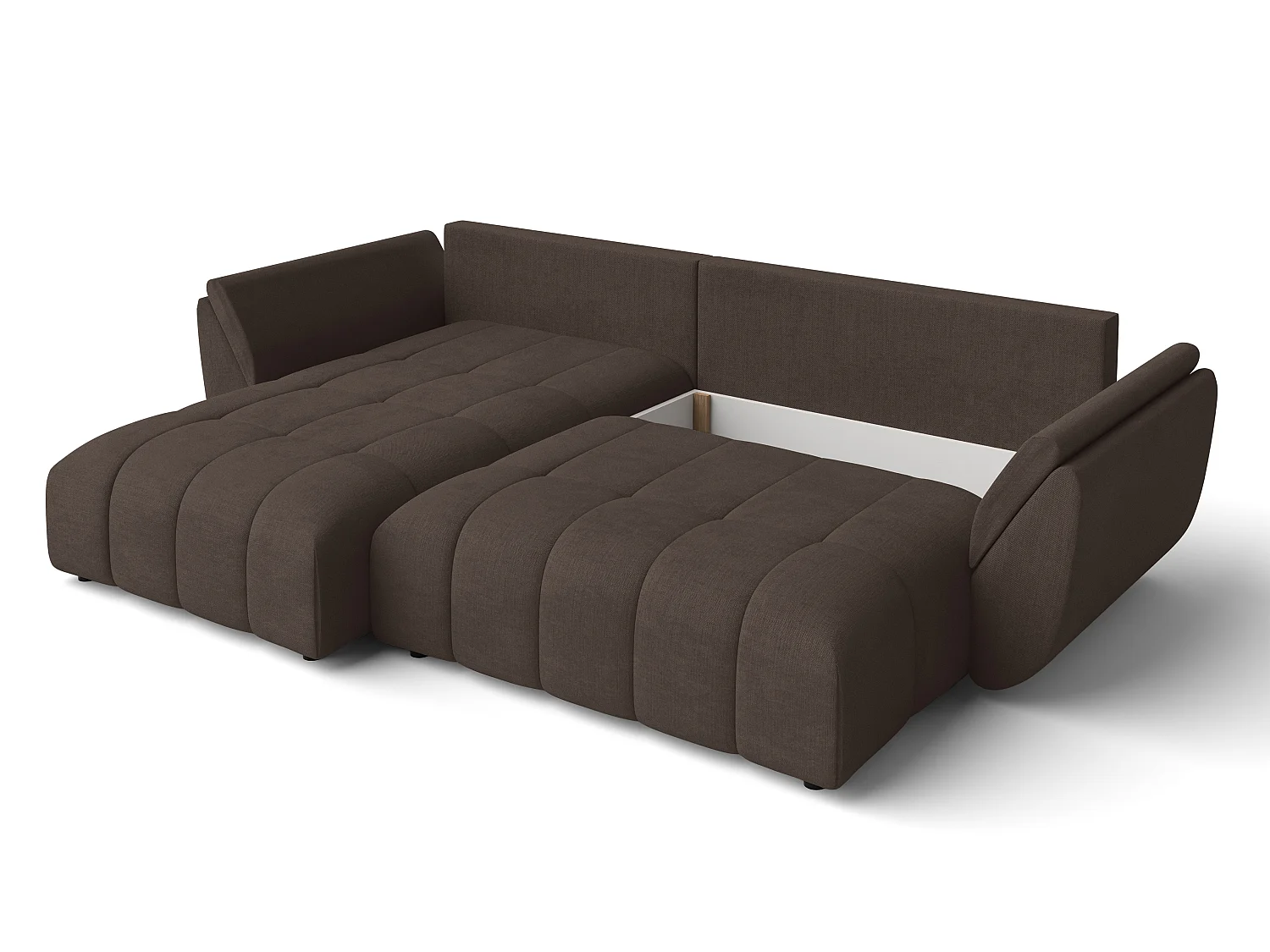 AX LIVING L Form braune Ecksofa Verciani Schlaffunktion Bettkasten 280