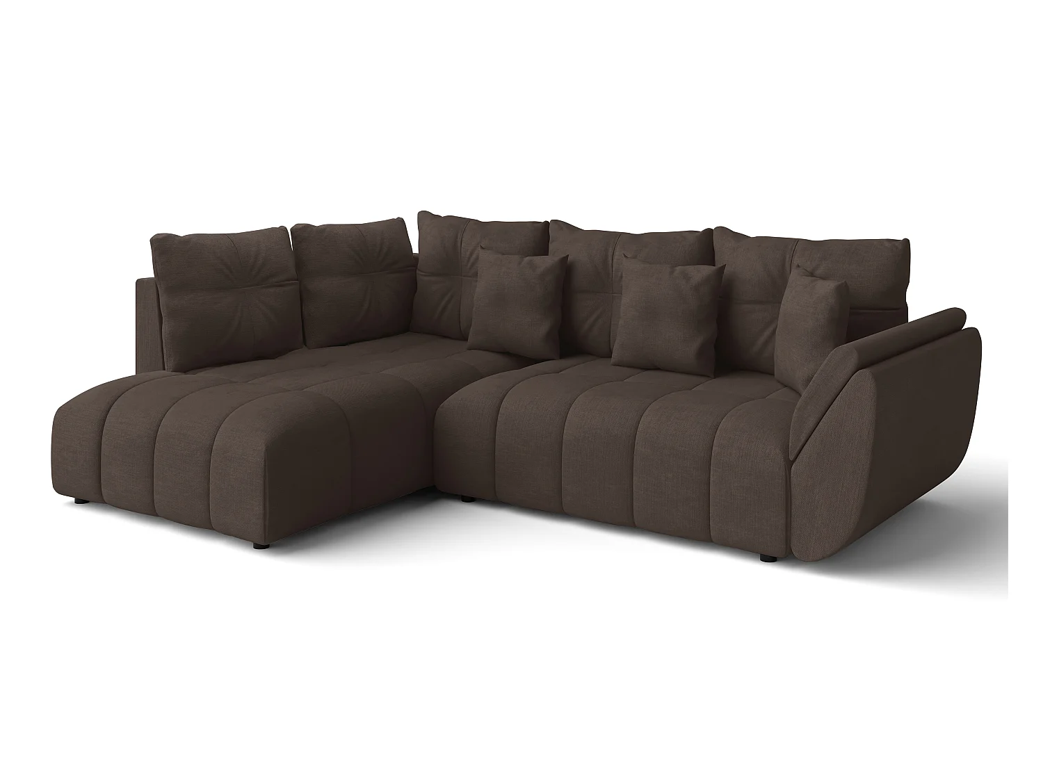 AX LIVING Canapé d angle convertible Corleone canapé meridienne brun