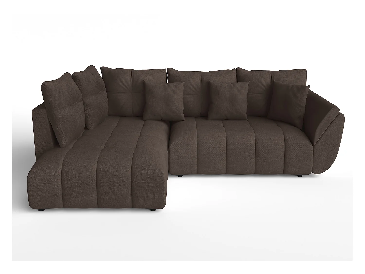 AX LIVING Canapé d angle convertible Corleone canapé meridienne brun