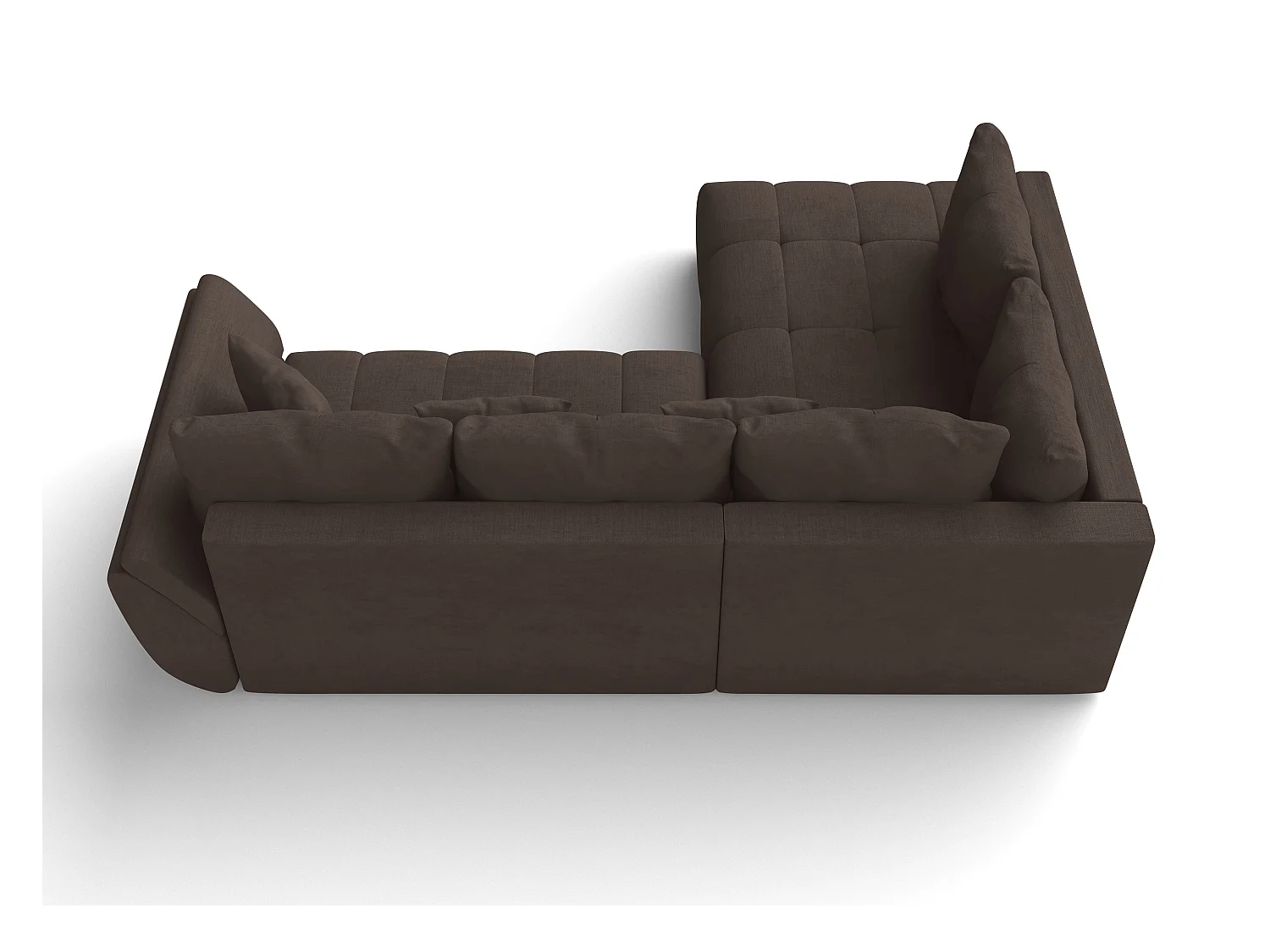 AX LIVING Canapé d angle convertible Corleone canapé meridienne brun