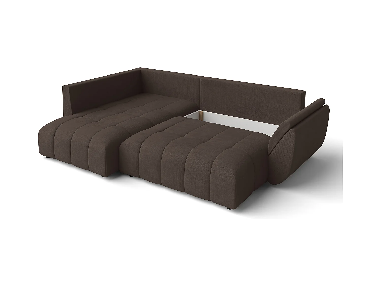 AX LIVING Canapé d angle convertible Corleone canapé meridienne brun