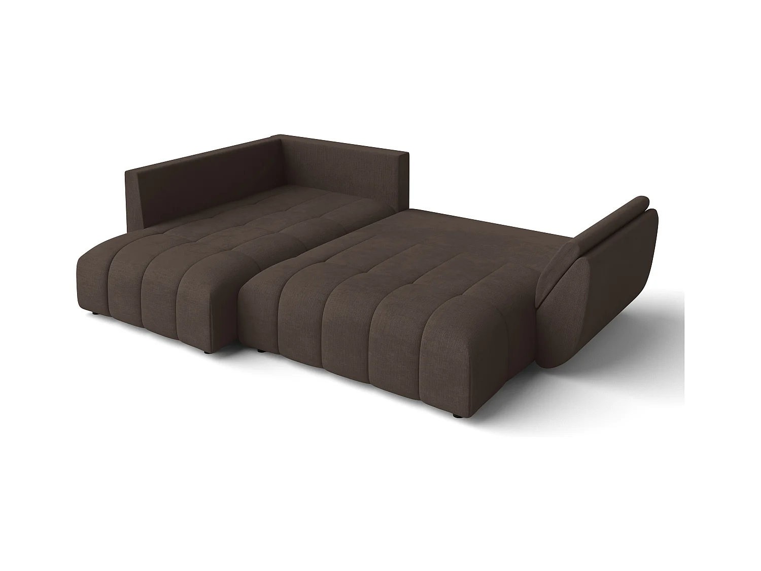 AX LIVING Canapé d angle convertible Corleone canapé meridienne brun