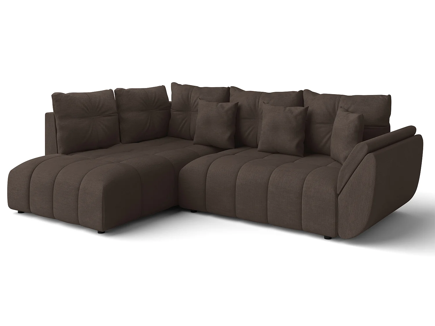 AX LIVING Couch mit Bettfunktion Corleone braune Ecksofa in L Form 266