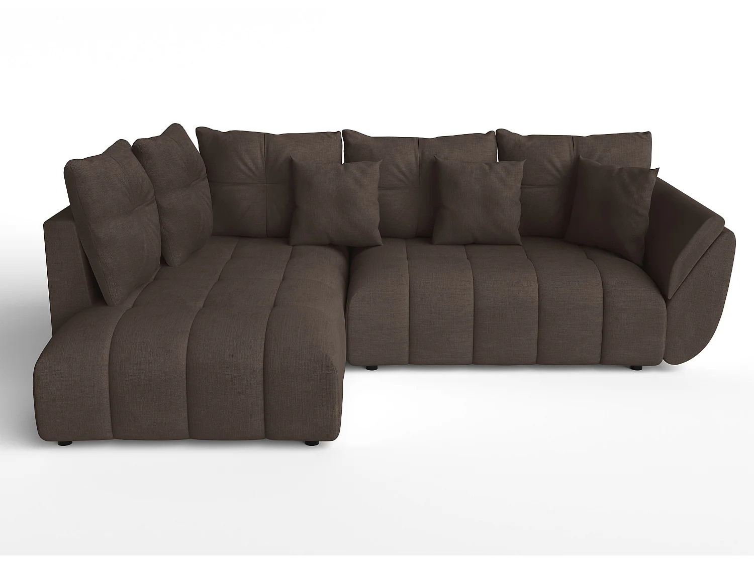 AX LIVING Couch mit Bettfunktion Corleone braune Ecksofa in L Form 266