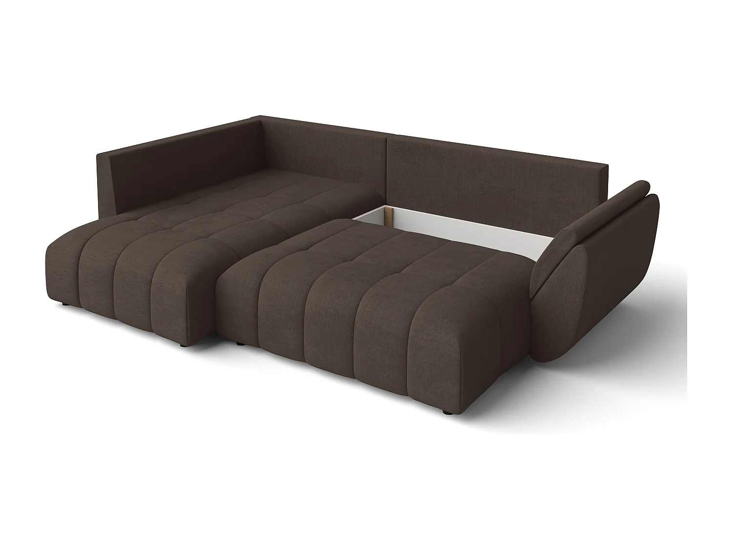 AX LIVING Couch mit Bettfunktion Corleone braune Ecksofa in L Form 266