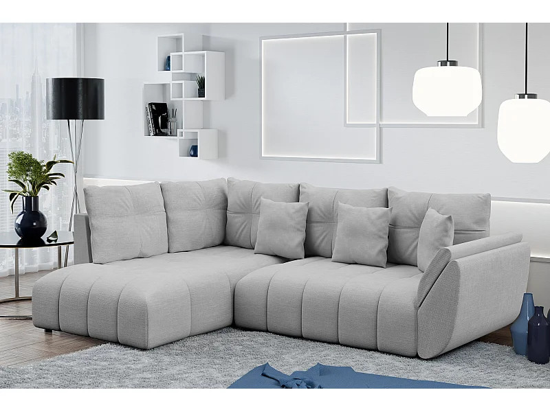 AX LIVING Canapé avec fonction lit Corleone gris clair canapé d'angle