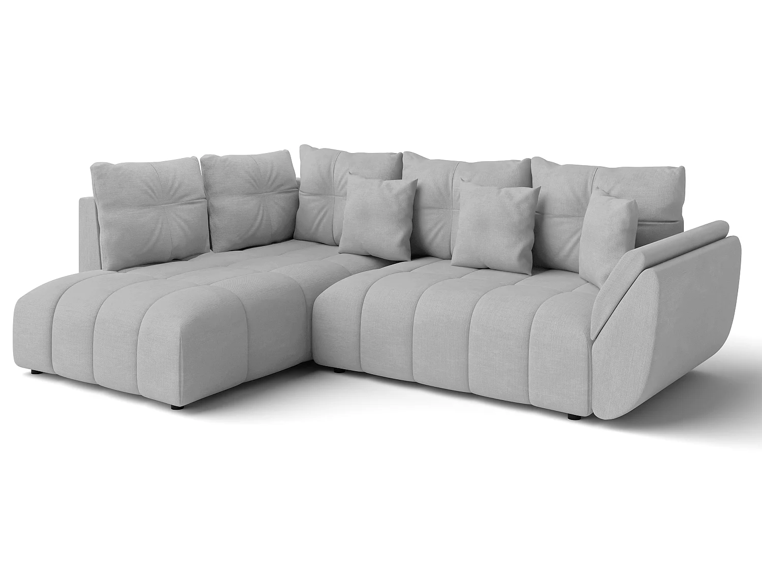 AX LIVING Couch mit Bettfunktion Corleone hellgraue Eckcouch in L Form