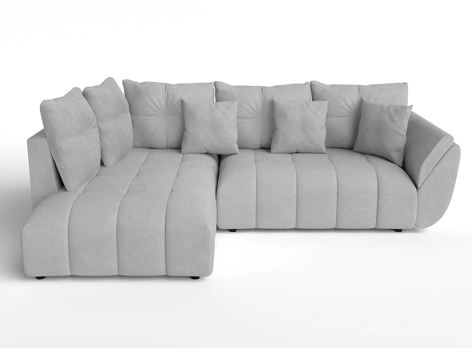 AX LIVING Couch mit Bettfunktion Corleone hellgraue Eckcouch in L Form