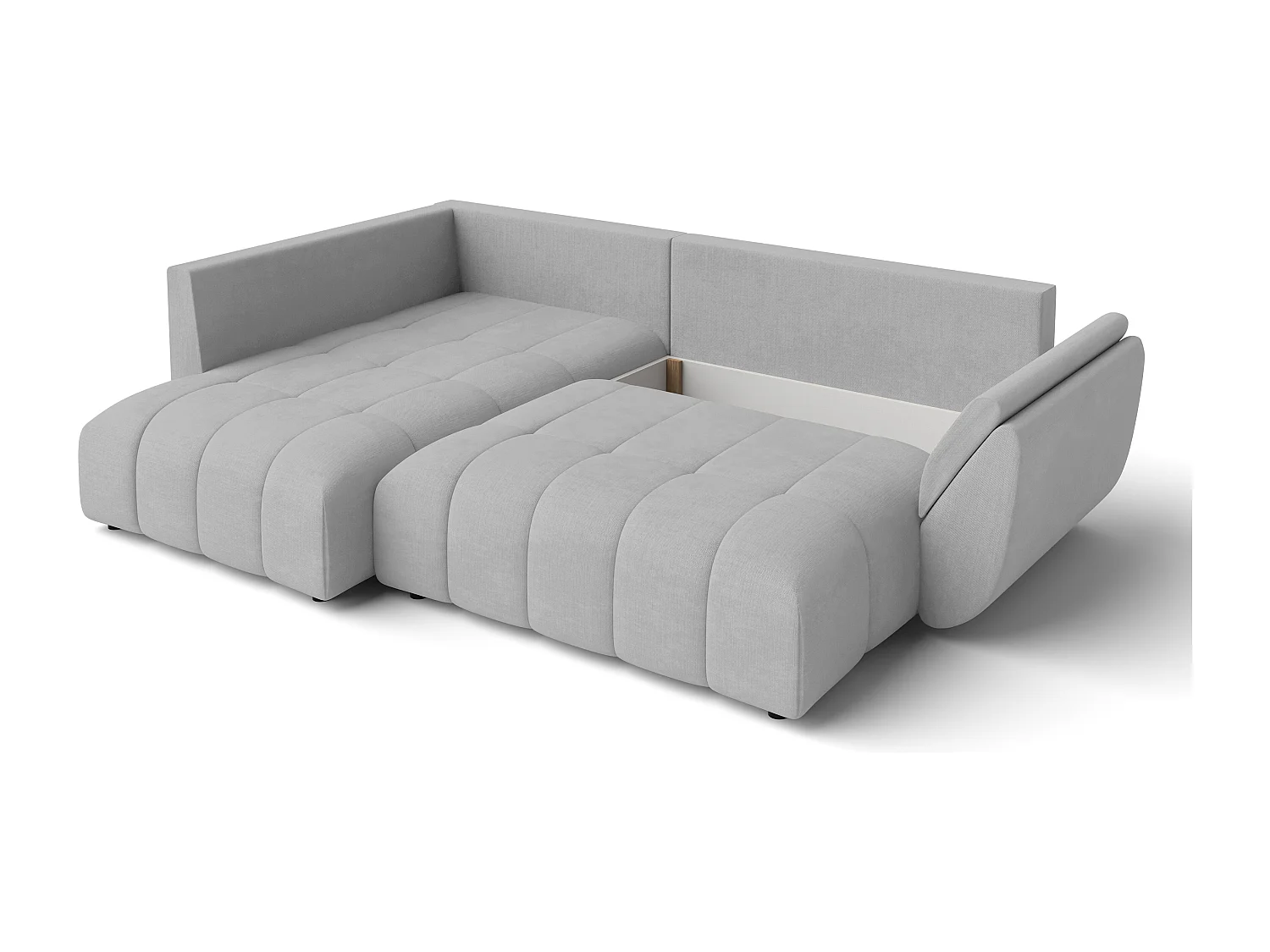 AX LIVING Couch mit Bettfunktion Corleone hellgraue Eckcouch in L Form
