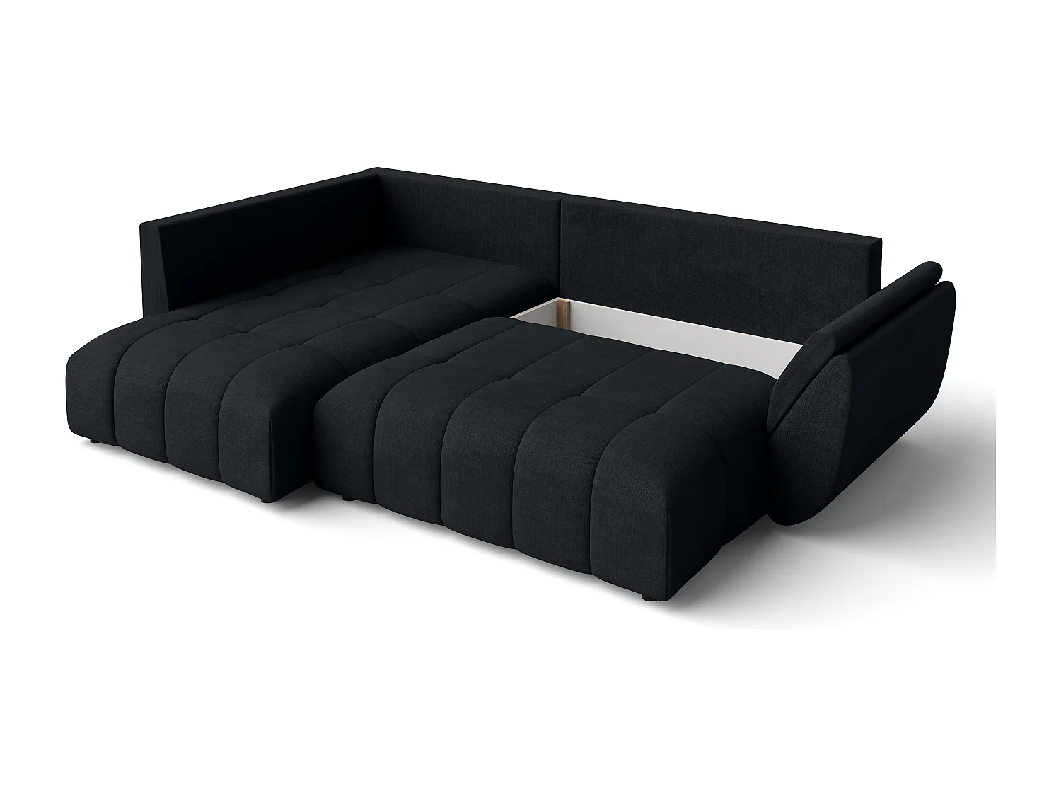 AX LIVING Couch mit Bettfunktion Corleone schwarze Ecksofa in L Form