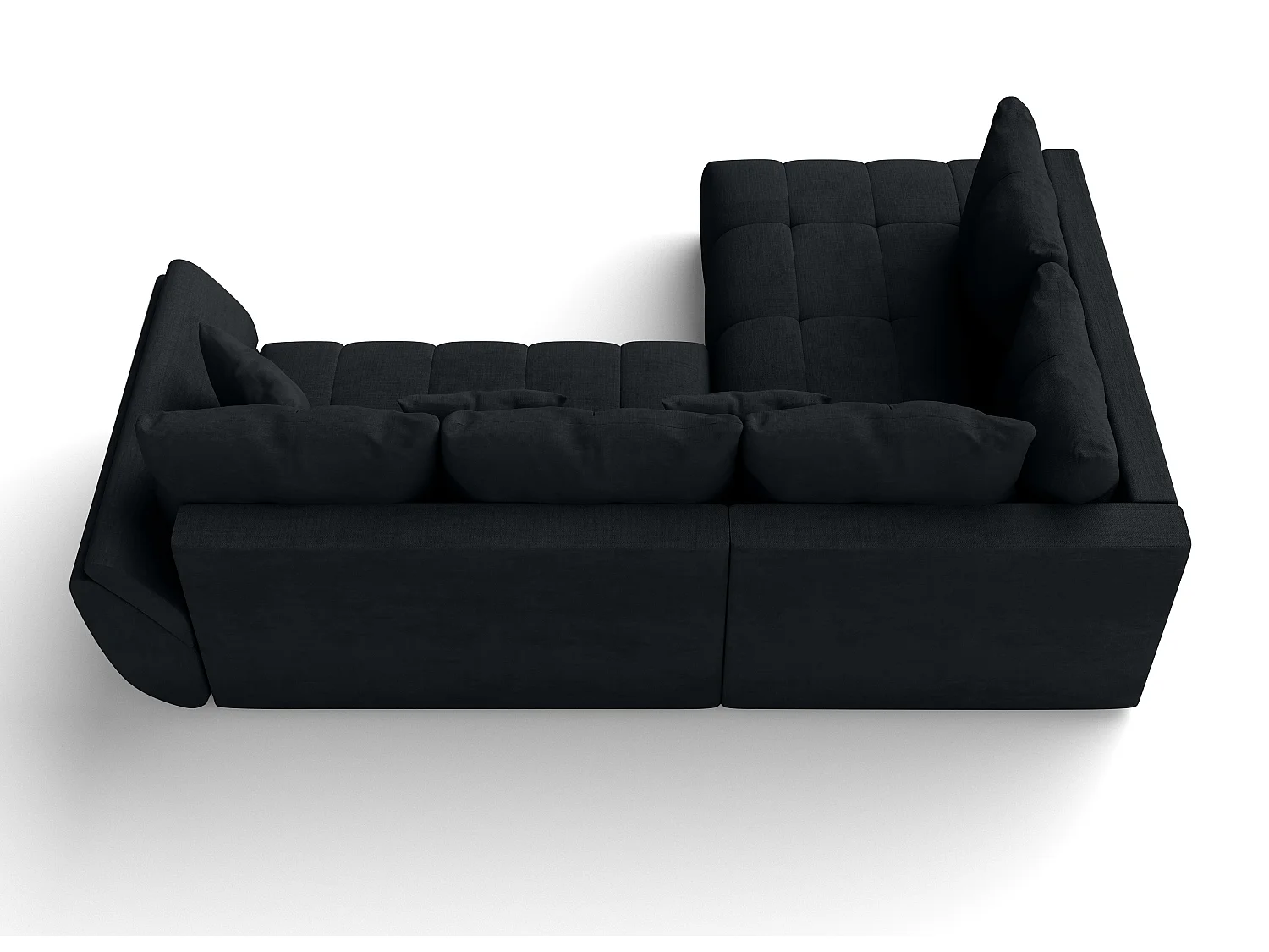 AX LIVING Couch mit Bettfunktion Corleone schwarze Ecksofa in L Form