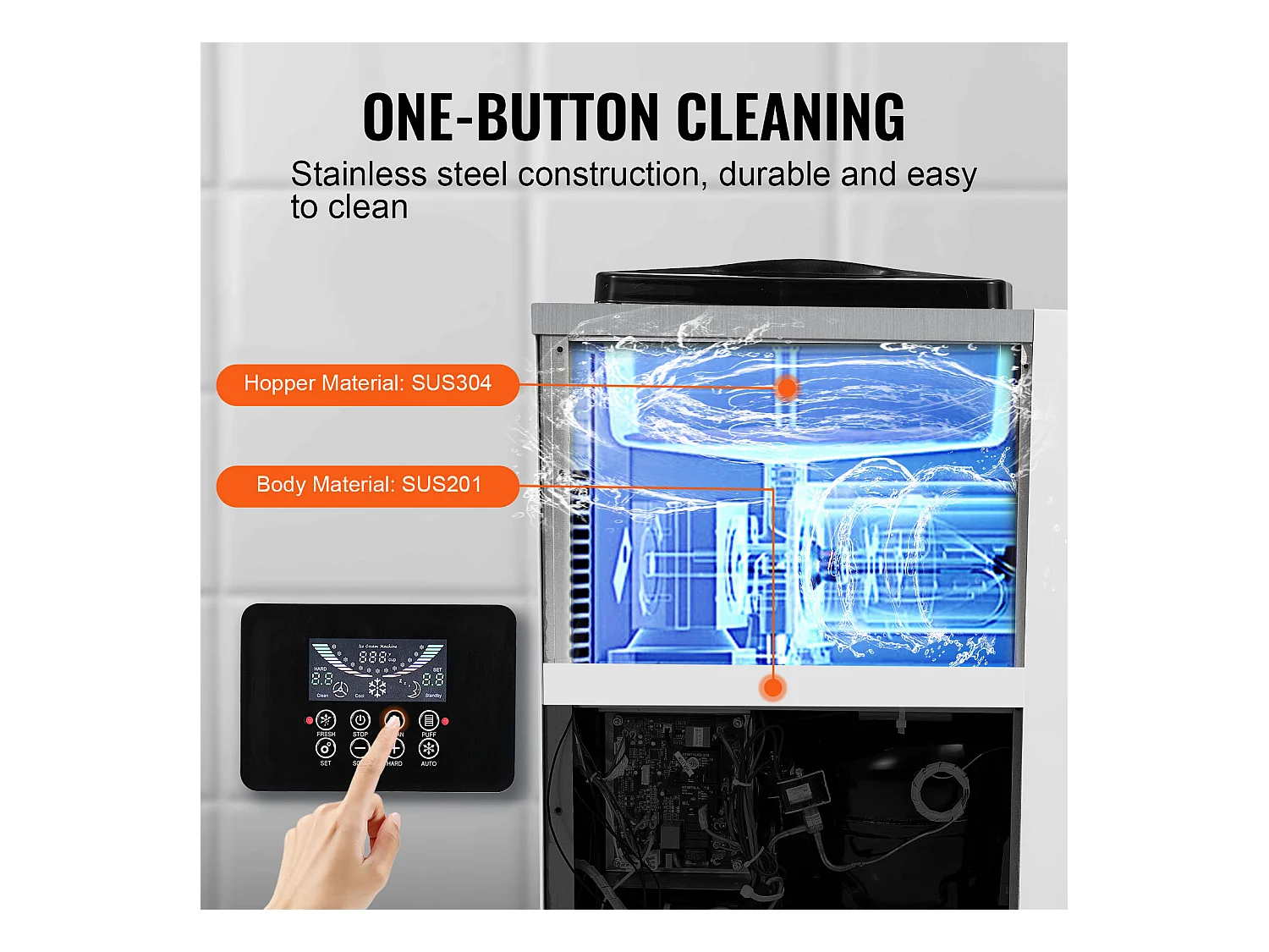 Sorbetière SucceBuy Machine à Crème Glacée Molle 10 L/H pour Comptoir