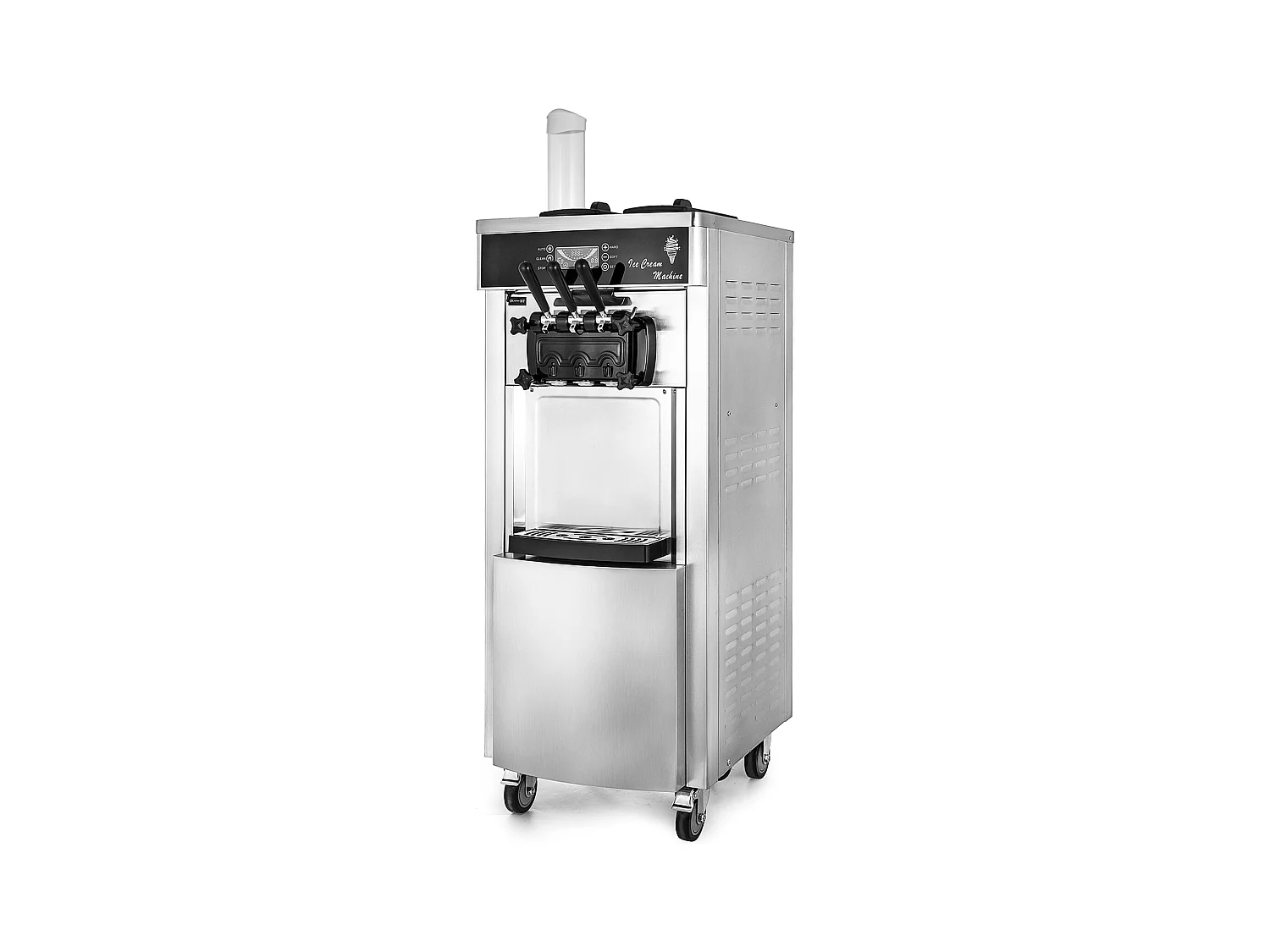 Sorbetière SucceBuy Machine à Crème Glacée Molle Commerciale 2200 W 2 + 1 Saveurs Debout