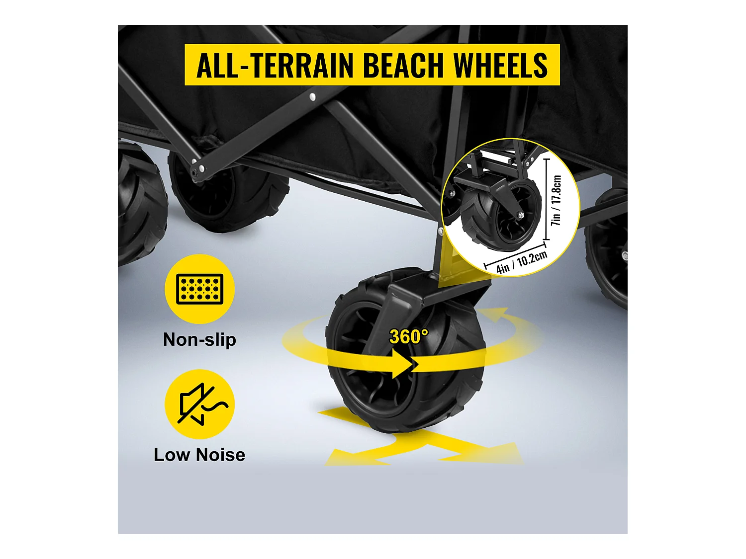 Chariot de Chariot Pliable Chariot de Jardin SucceBuy Pliable avec Utilitaire de Plage Ombragée