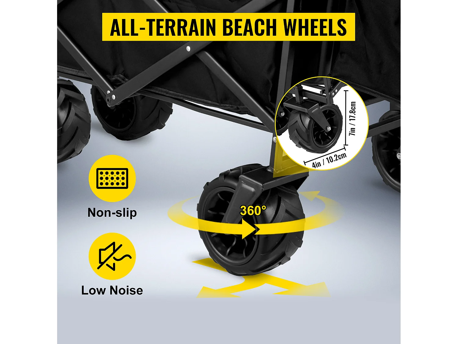 Faltbarer Wagen SucceBuy, Zusammenklappbarer Gartenwagen Mit Schatten, Strand-Utility