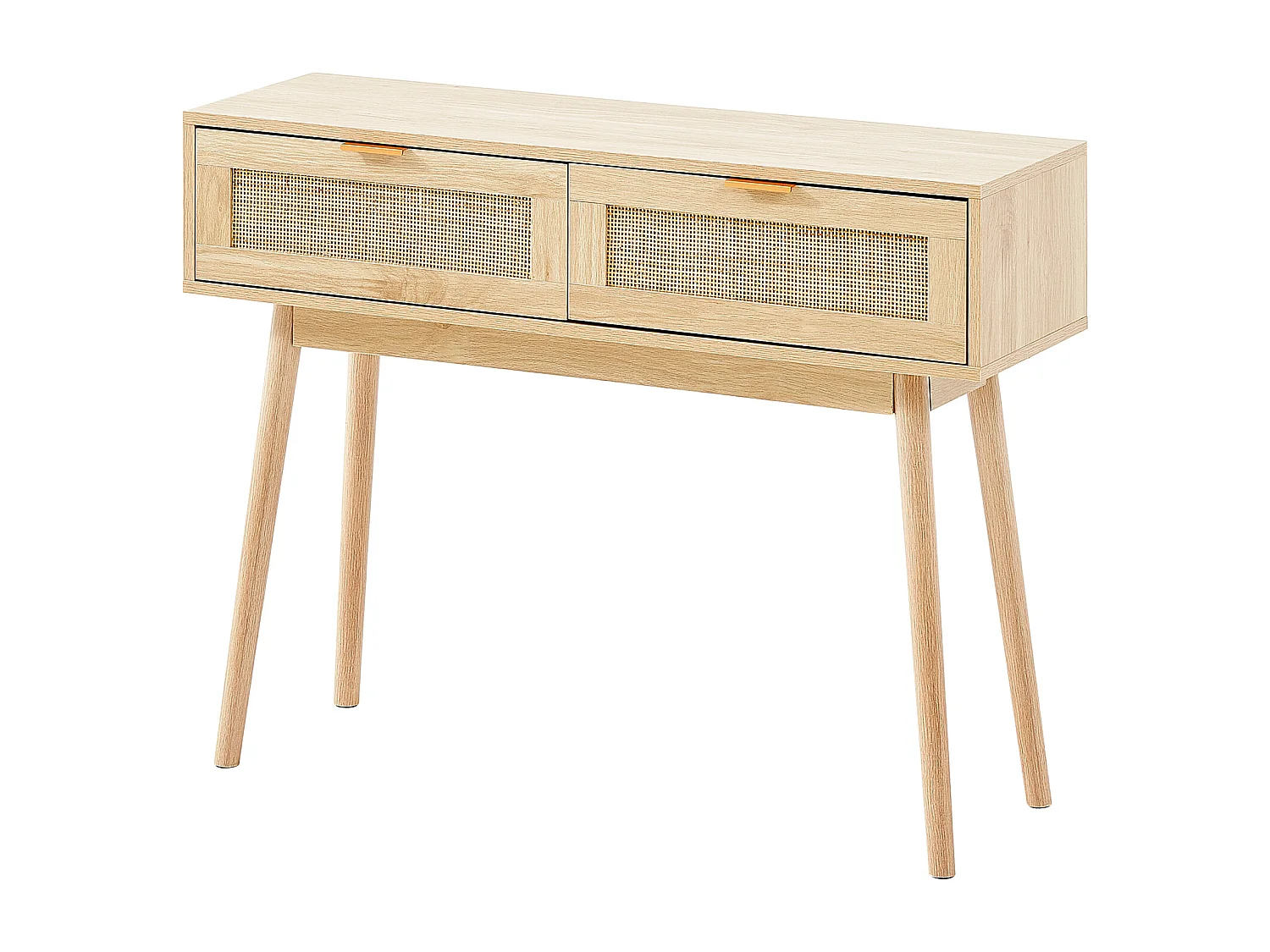 Table Console en Rotin SucceBuy - Élégante avec 2 Tiroirs
