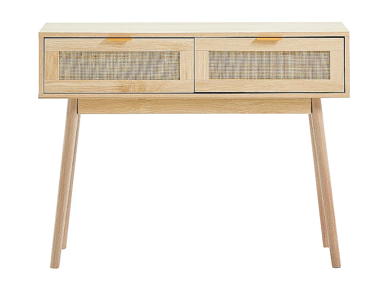Table Console en Rotin SucceBuy - Élégante avec 2 Tiroirs