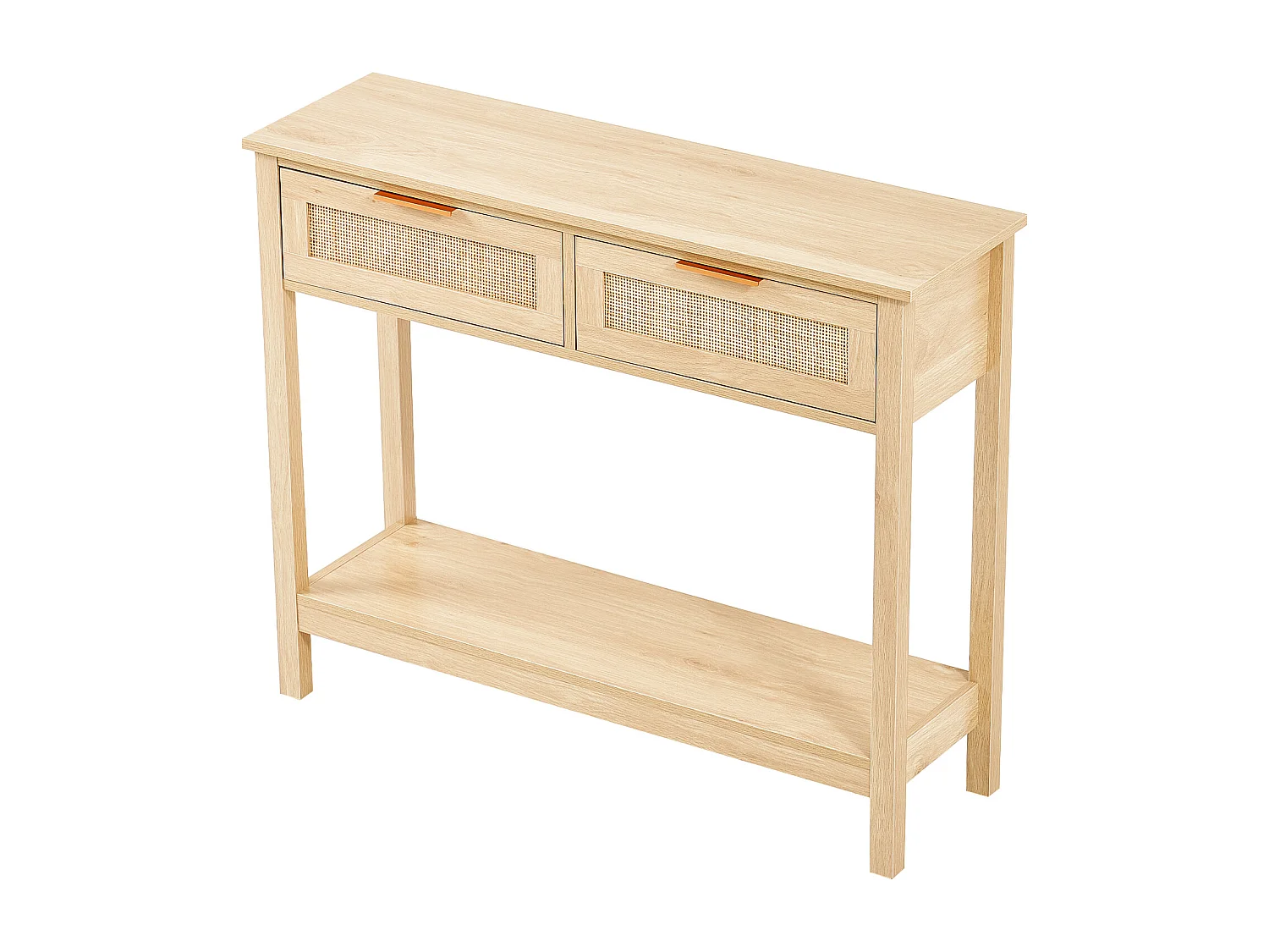 Tavolo Consolle SucceBuy in Rattan con Cassetti e Porta