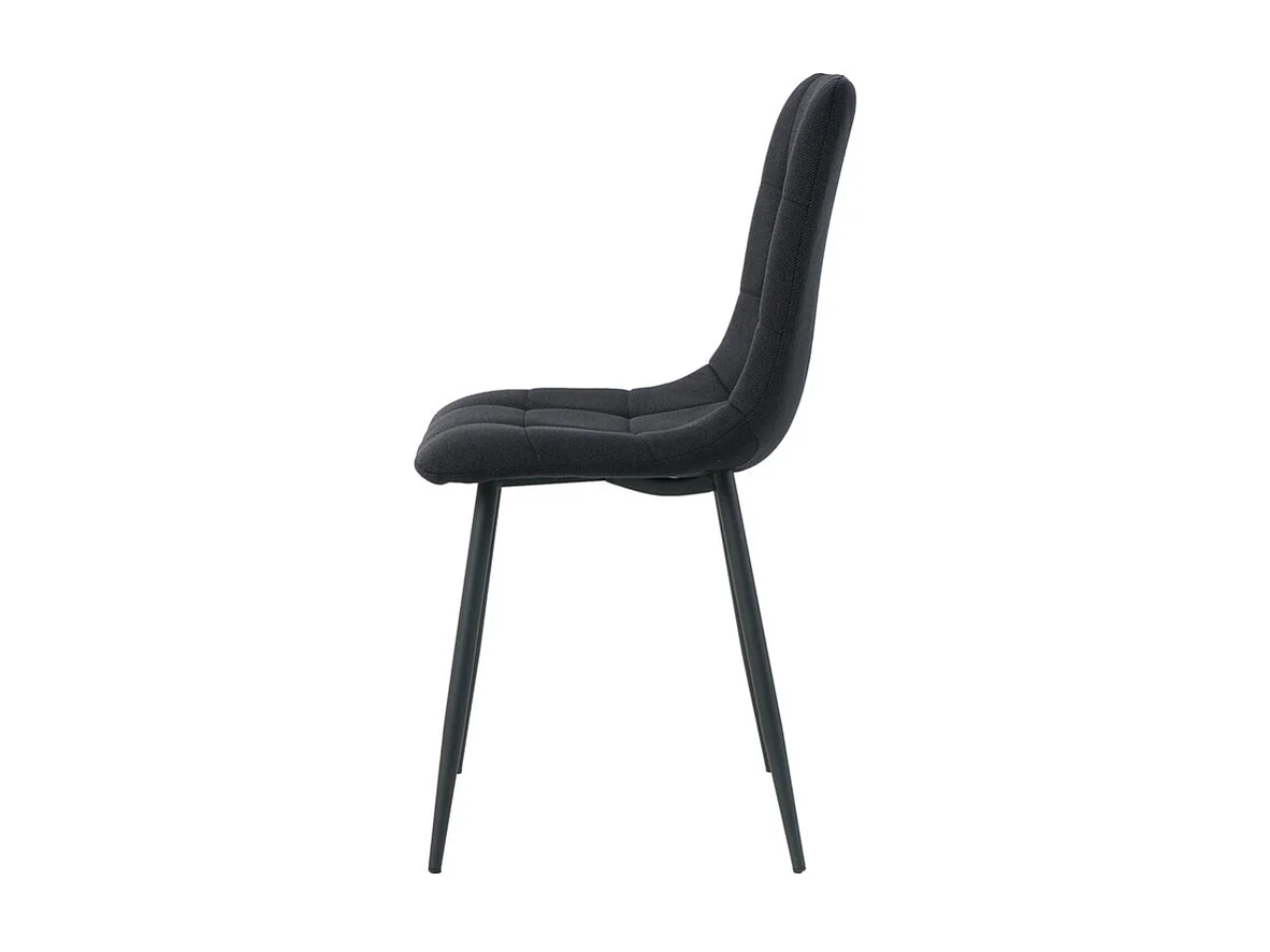Lot de 4 chaises CLEO en tissu pour cuisine ou salle à manger, pieds en métal noir