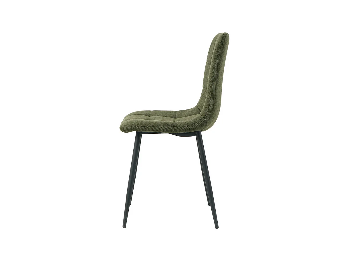 Lot de 4 chaises CLEO en tissu pour cuisine ou salle à manger, pieds en métal noir