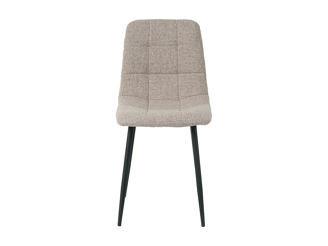 Lot de 4 chaises CLEO en tissu pour cuisine ou salle à manger, pieds en métal noir