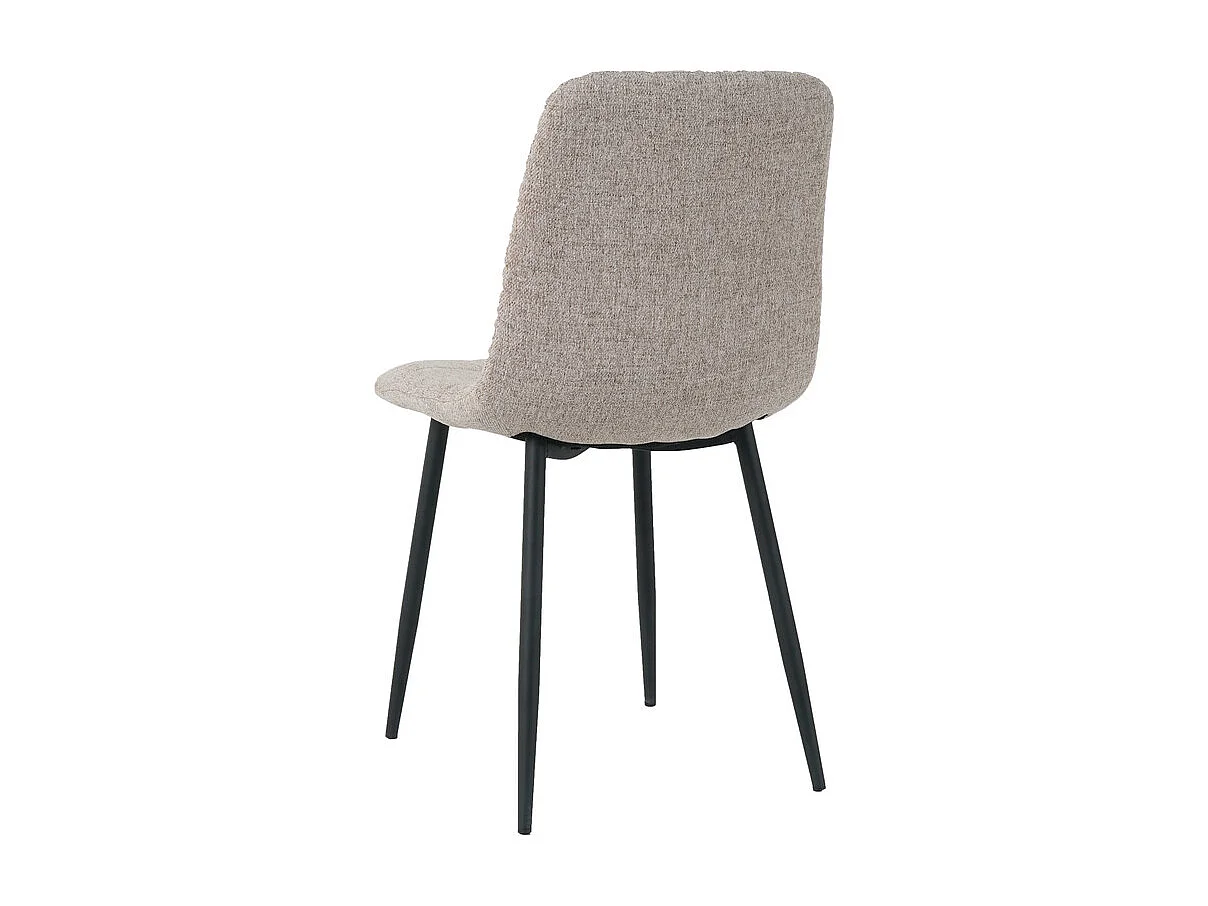 Lot de 4 chaises CLEO en tissu pour cuisine ou salle à manger, pieds en métal noir